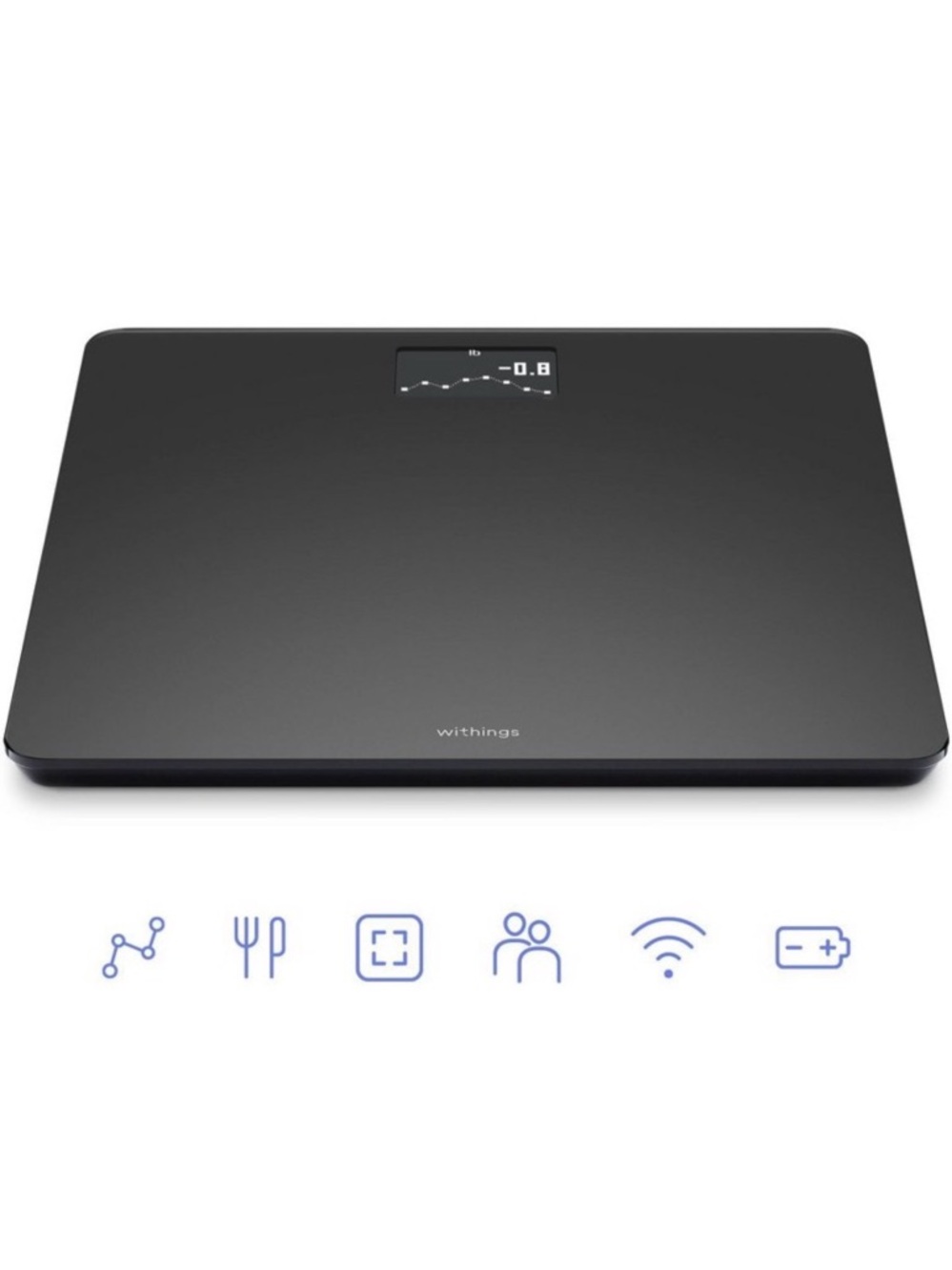 Withings Digital Smart Scale in Glass Matte Black